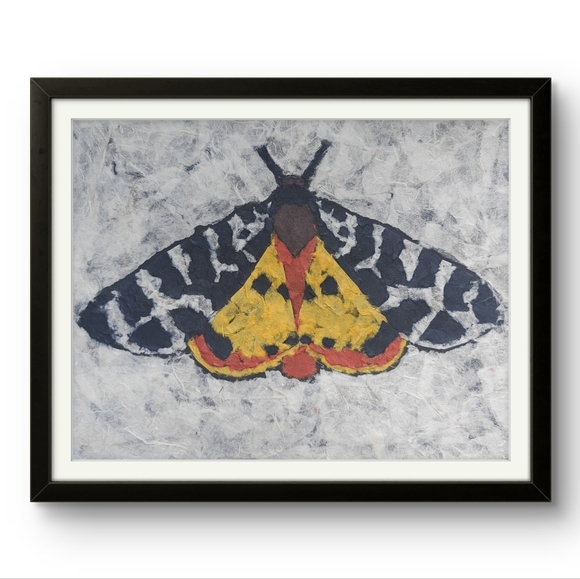 Colorful Moth Torn Paper Art
